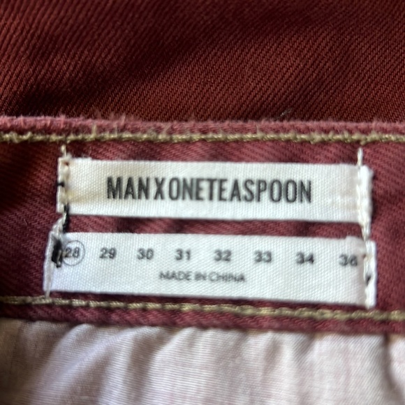 One Teaspoon BORDEAUX MR PINKS RELAXED STRAIGHT LEG SHORT Size 28 - Picture 9 of 15